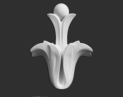 Fluid Curved Lines In Elegant White Decorative Floral Sculpture Artwork Design 3d model