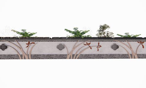 New Chinese fence Orchid fence 3d model