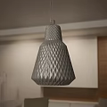 Geometric Diamond Pattern Pendant Light In Light Green With Textured Shade For Modern Home
