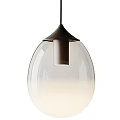 Modern Spherical Pendant Lights With Clear Glass Shades And Soft Glowing Black Metal Design