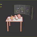 White Table With Tea Pot And Cups For Daily Household Use Items