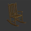 Classic Wooden Rocking Chair With Slatted Back Armrests And Curved Rockers For Comfort