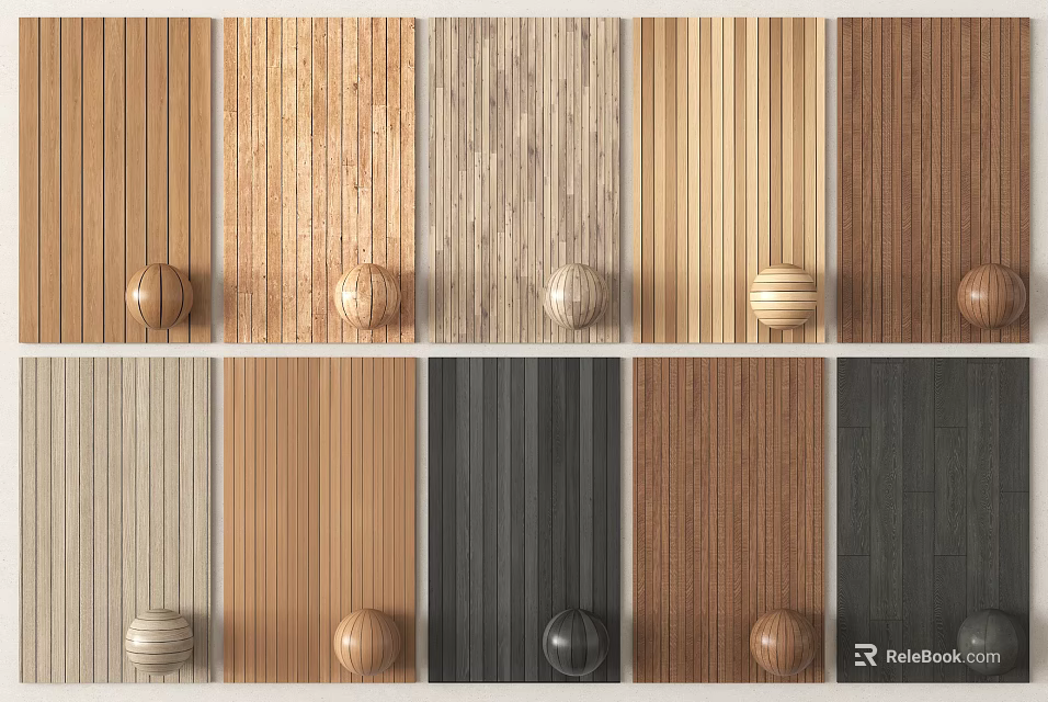 Different Wooden Flooring Samples With Various Colors Natural Grain And Textures 3d model 