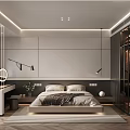 Modern Bedroom Interior Design With Glass Door Wardrobe Dressing Table And Recessed Lighting