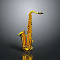 Golden Saxophone Decorative Accessory For Contemporary Home Interior Styling 3d model