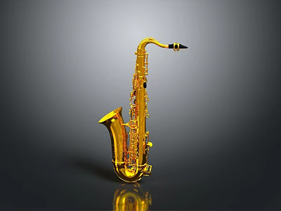 Golden Saxophone Decorative Accessory For Contemporary Home Interior Styling 3d model