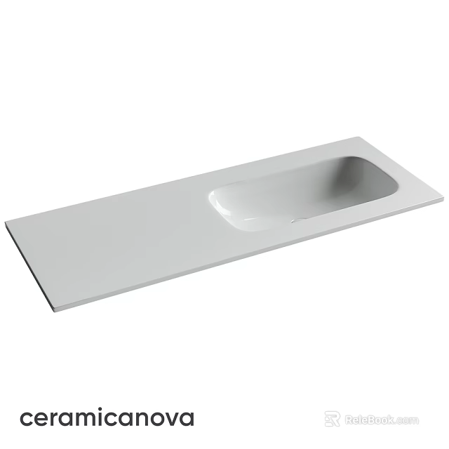 Modern White Rectangular Washbasin With Smooth Surface And Sleek Design 3d model 