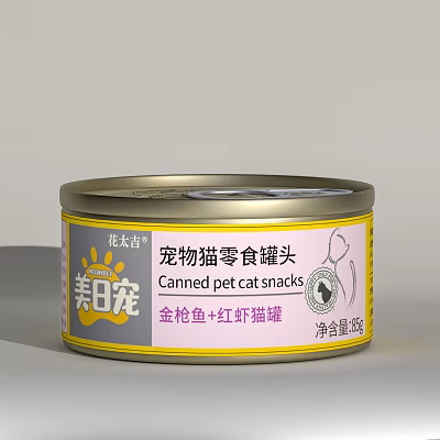 Delicious Canned Pet Cat Snacks with Tuna and Shrimp Wet Food for Cats 3d model