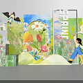 Spring Paper Art Scene With Girl Dog Kite And Flowers Story Update