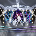 Henglong Plaza Concert Stage With Truss Structure Bright Lighting And Performers