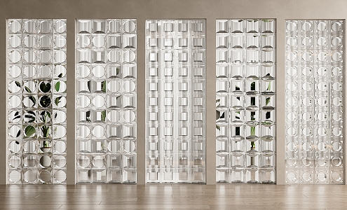 glass brick partition glass brick partition wall glass brick hollow glass brick glass partition 3d model