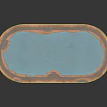 Blue Decorative Storage Box With Orange Edge Lid For Home Organizing
