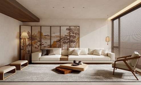 Song Style Living Room Chinese Living Room Living Room Meeting Room 3d model