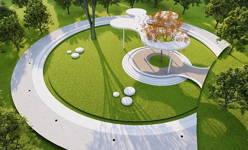 Modern Park Landscape Seat Planting Pool Outdoor Landscape Seat Corridor Rack Park Landscape Park Small Square Street Corner Small Park 3d model