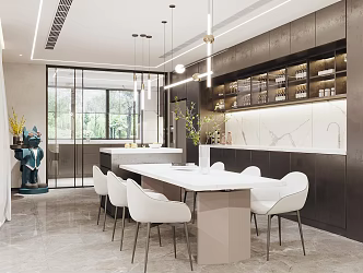 Light Luxury Restaurant 3d model