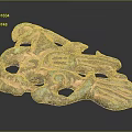 Ancient Copper Sculpture Carving With Intricate Hollowed Patterns And Green Patina
