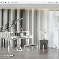 Elegant Transparent Piano And Artistic Elements In Modern Interior With Decorative Bench Vase And Sculpture