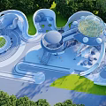 Modern Children's Play Area Children's Paradise Spaceship Theme Park Cloud Paradise Spaceship Theme Framework 3d model