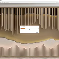 Modern Elegant Wooden Partition with Vertical Slats and Wavy Decorative Design