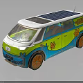 Colorful Solar Powered Van With Flower Decals And Vibrant Exterior Design Accents