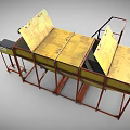 Industrial Yellow Multi Tank Equipment with Metal Frame Wheels Ladder and Red Wheel Control Unit