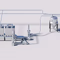 Industrial Production Line Machinery With Storage Tanks And Connecting Pipes