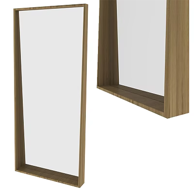 Modern Wooden Framed Mirror With Sleek Minimalist Design For Home Decor 3d model