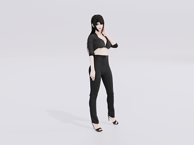 girl in black 3d model