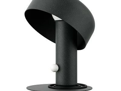 Modern Black Table Lamp With Bell Shade And Cylindrical Base Design 3d model
