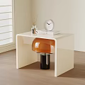 Modern White Bedside Table With Clock Diffuser Books And Orange Lamp 3d model