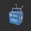 Classic Blue Portable Radio With Antenna Speaker And Control Buttons