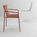 Modern Woven Chairs With Metal Frame In White And Brown Colors