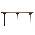 Modern Wooden Console Table With Sleek Top And Unique Curved Legs Design