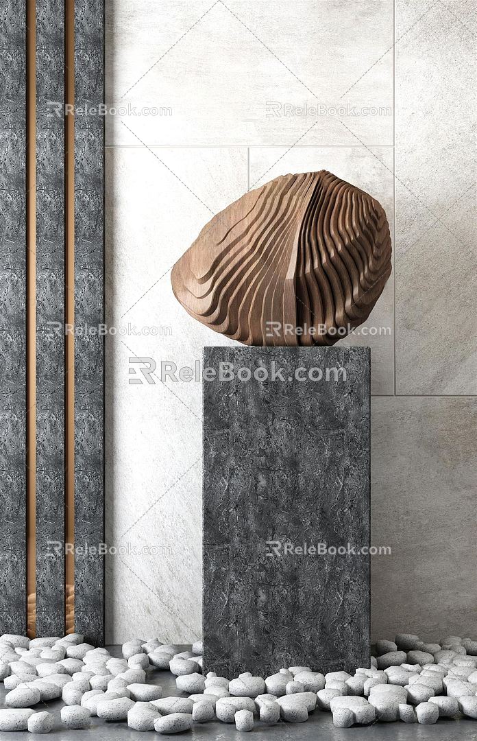 Modern Sculpture Abstract Wood Sculpture 3d model