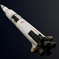 Realistic Detailed White Rocket Model With Multiple Stages Boosters And Sleek Design 3d model