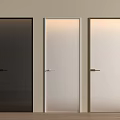 Three Modern Flush Doors In Black White And Beige For Home Interior Design