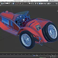 Vintage Red Convertible Car With Classic Design And Open Top