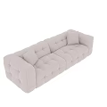 Plush Cream Colored Sectional Sofa With Tufted Design And Accent Pillows 3d model