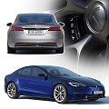 Hyundai car Tesla electric car sedan 3d model