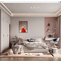 Bright Kids Room Interior With Cozy Bed Stuffed Toys Soft Rug And Decorative Painting