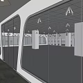 Modern Office Corridor Interior With Glass Partitions Bright Lighting And Wooden Flooring
