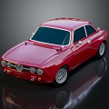 Red Vintage Sports Car With Shiny Body Classic Headlights And Silver Wheels