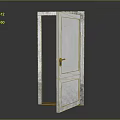 White Open Door With Metal Doorknob And Simple Door Frame Design