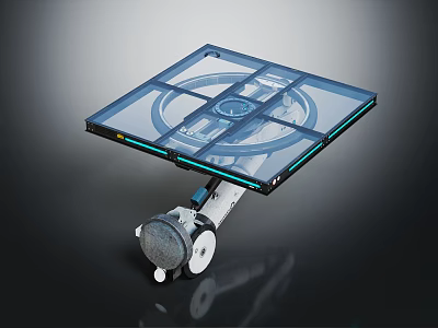 Durable Square Transparent Platform Equipment With Mobile Wheels And Stable Structure 3d model