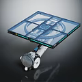 Durable Square Transparent Platform Equipment With Mobile Wheels And Stable Structure 3d model