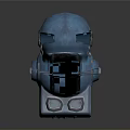 Blue Mechanical Robot Character With Wheel Design ORT Logo And Cross Symbol