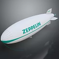 Modern White Zeppelin Airship With Green Stripes And Brand Logo Design