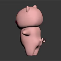 Cute Pink Pig Doll With Open Arms And Pink Cheek Circles On Dark Background