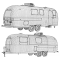 Shiny Silver Vintage Trailer With Shiny Exterior Red Wheels And Classic Design
