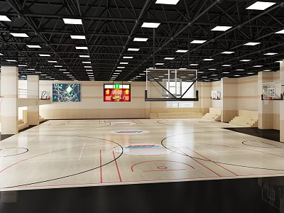 Modern Basketball Gymnasium 3d model